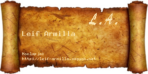 Leif Armilla névjegykártya
